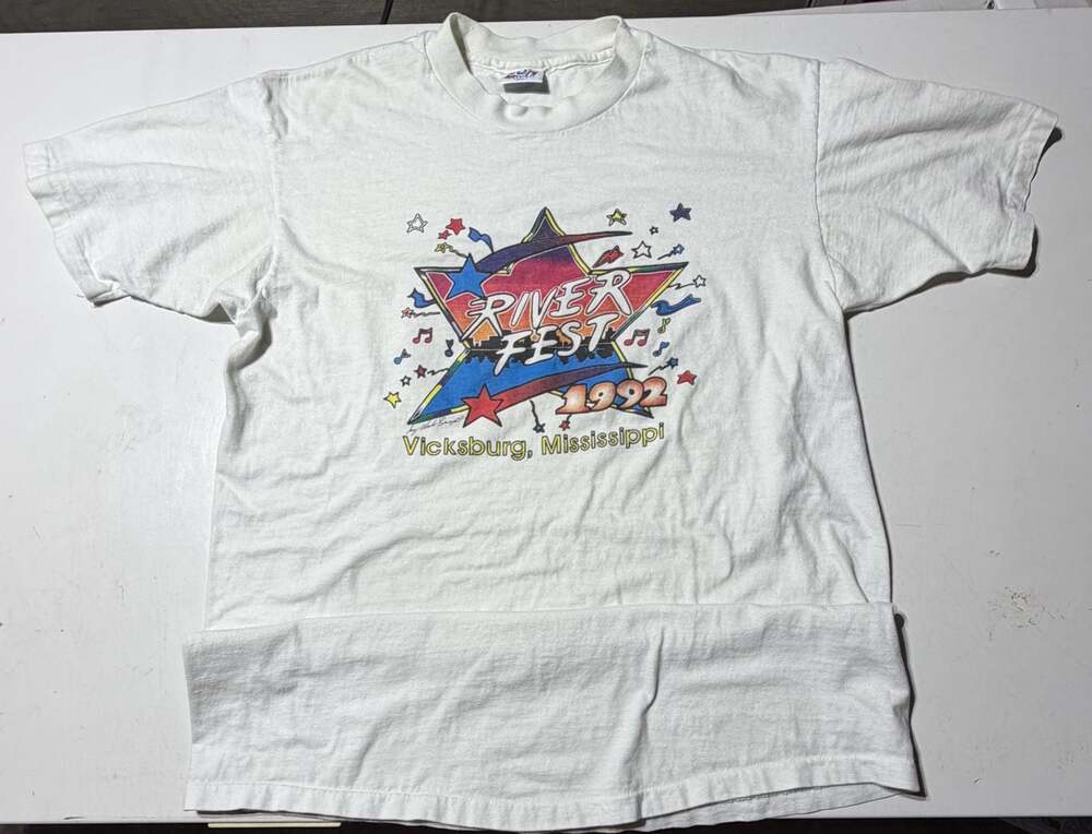 Vintage 1992 River Fest Vicksburg Mississippi Single Stitch T-Shirt XL